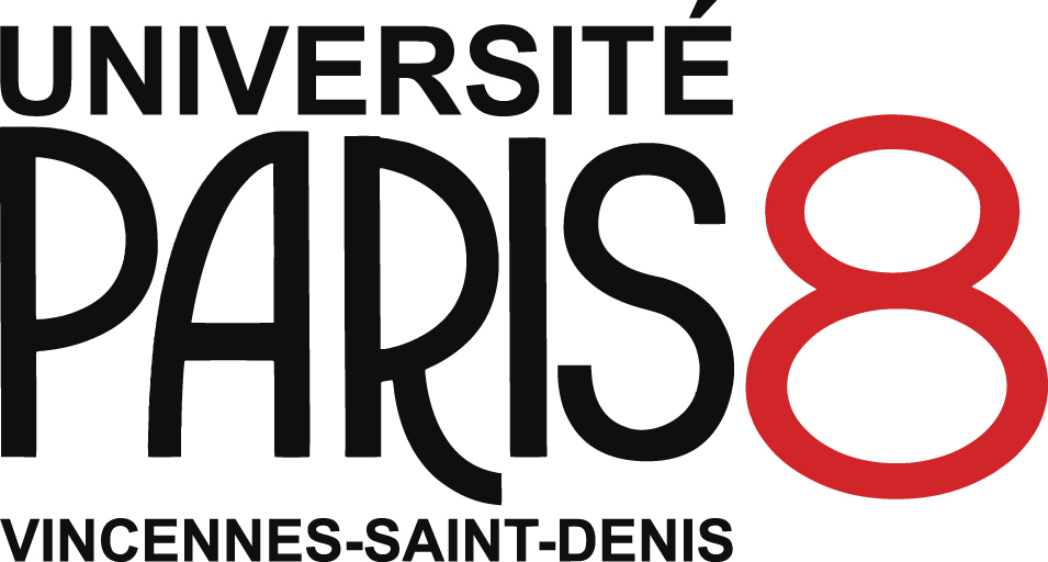 Logo Université Paris 8 en version rouge et noire (format png)